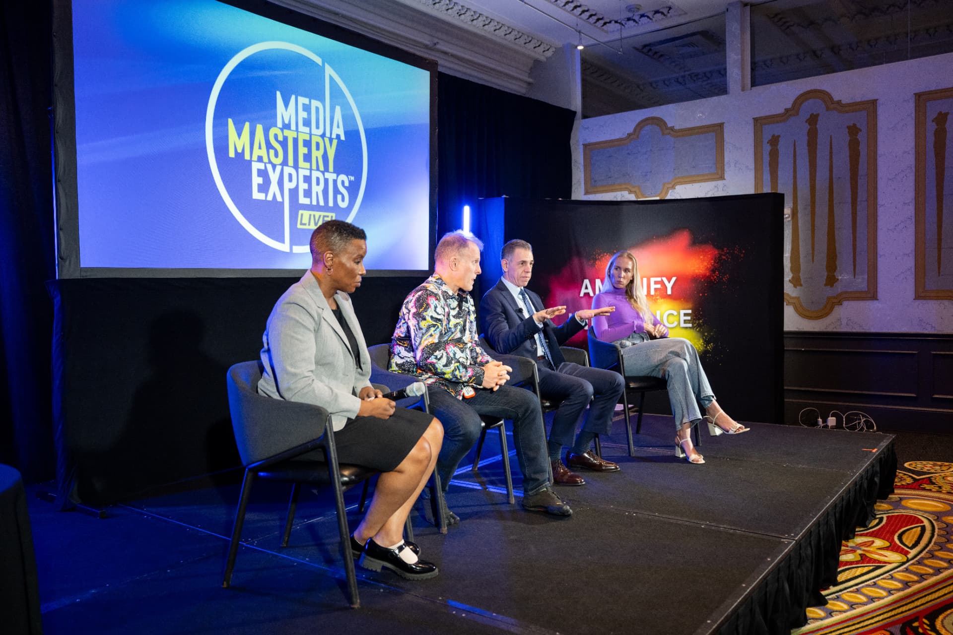 Four experts participating in a Media Mastery Experts panel discussion